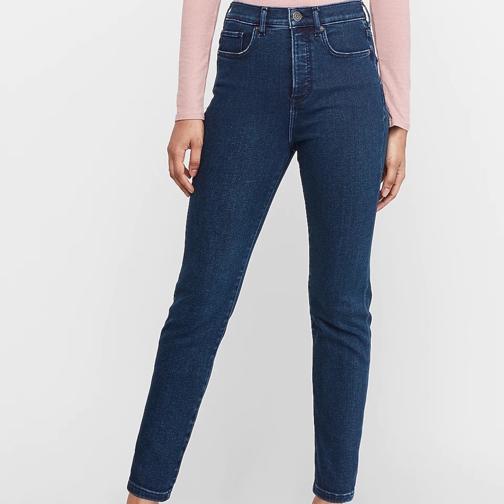 Express Super High Rise Slim Ankle Stretch Blue Jeans Size 8/R